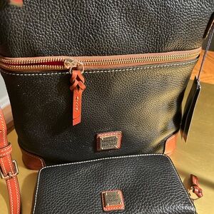 Dooney & Bourke Black and Brown Leather bag with Wallet